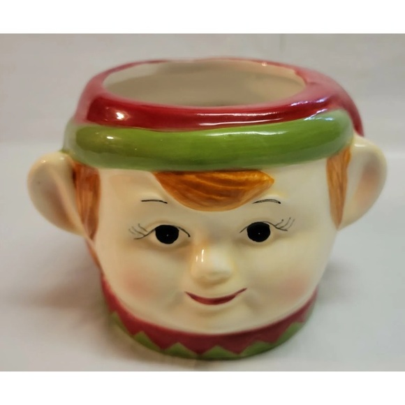 2021 Mr. Christmas Mug Vintage-Style Nostagic Elf Ceramic Holiday Figure - Picture 1 of 8